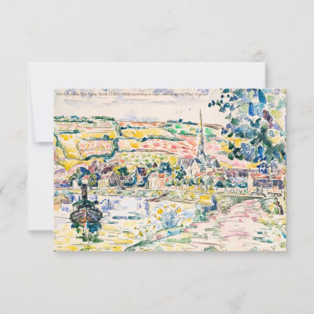 Paul Signac-Petit Andely-The River Bank 1920-1929  Card (Front)