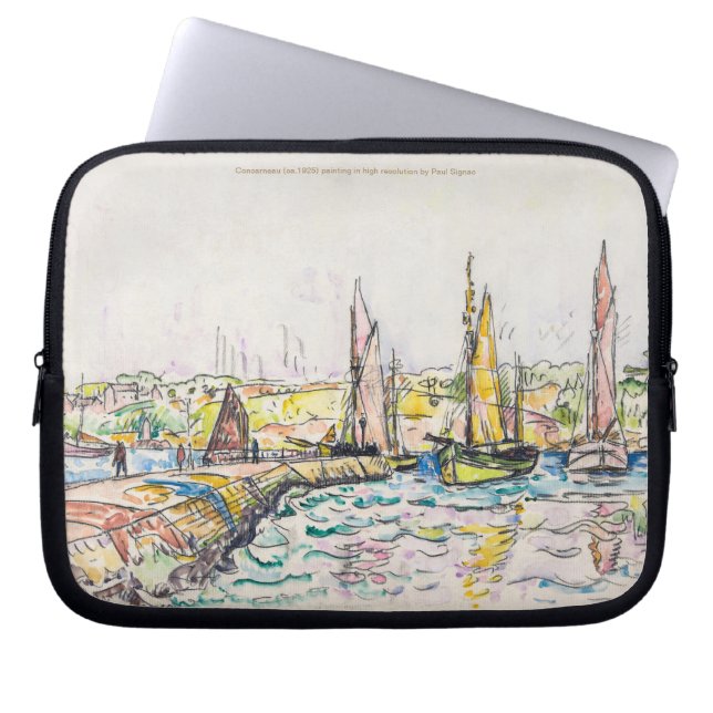 Paul Signac-Petit Andely-The River Bank 1920-1929 Laptop Sleeve (Front)