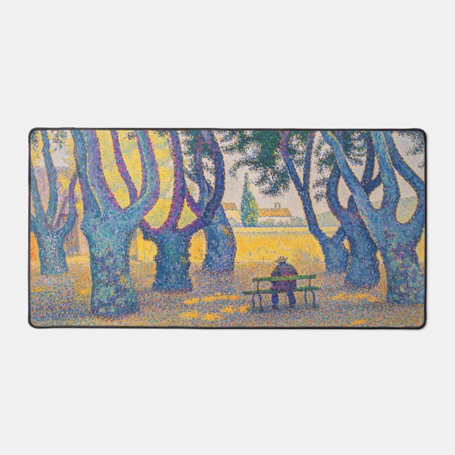 Paul Signac - Place des Lices, Saint-Tropez Desk Mat (Front)