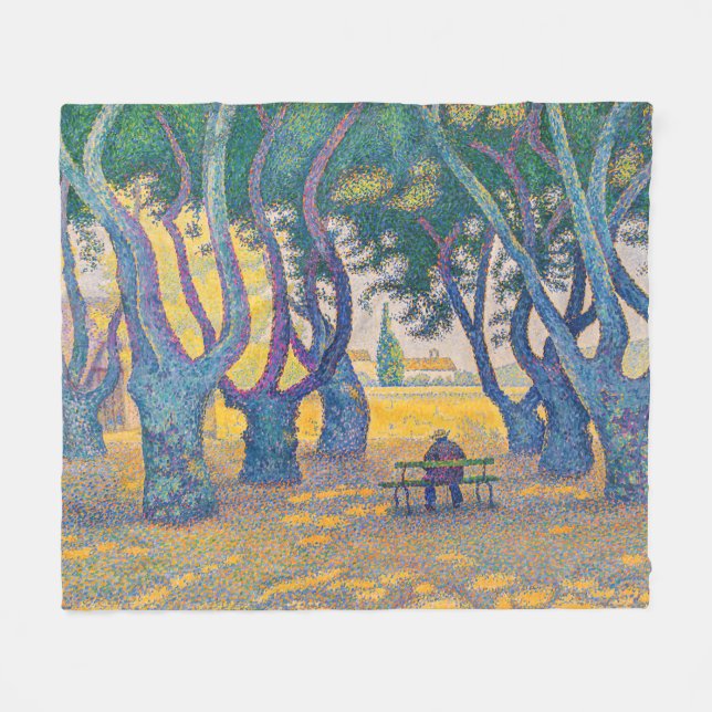 Paul Signac - Place des Lices, Saint-Tropez Fleece Blanket (Front (Horizontal))