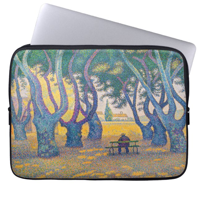 Paul Signac - Place des Lices, Saint-Tropez Laptop Sleeve (Front)