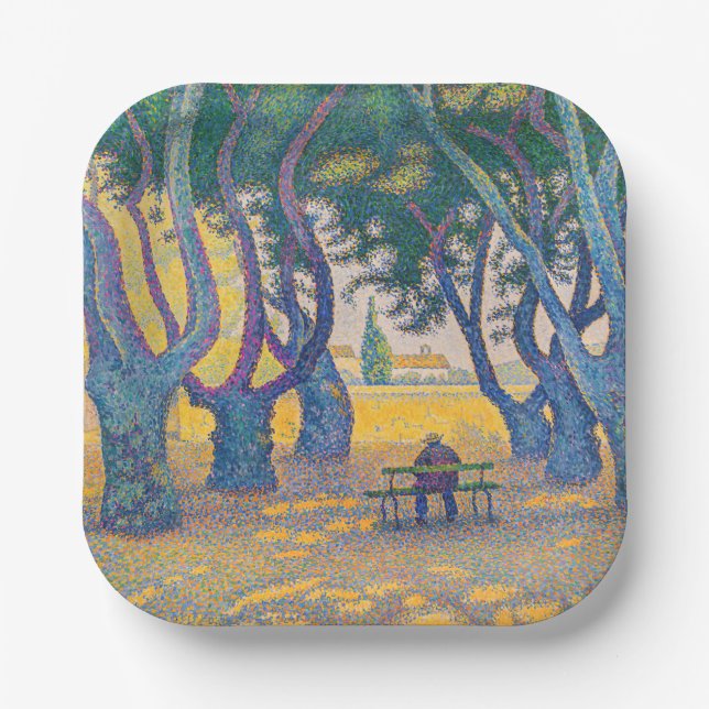 Paul Signac - Place des Lices, Saint-Tropez Paper Plate (Front)