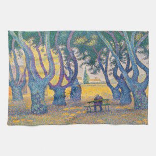 Paul Signac - Place des Lices, Saint-Tropez Tea Towel