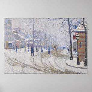 Paul Signac - Snow, Boulevard de Clichy, Paris Poster