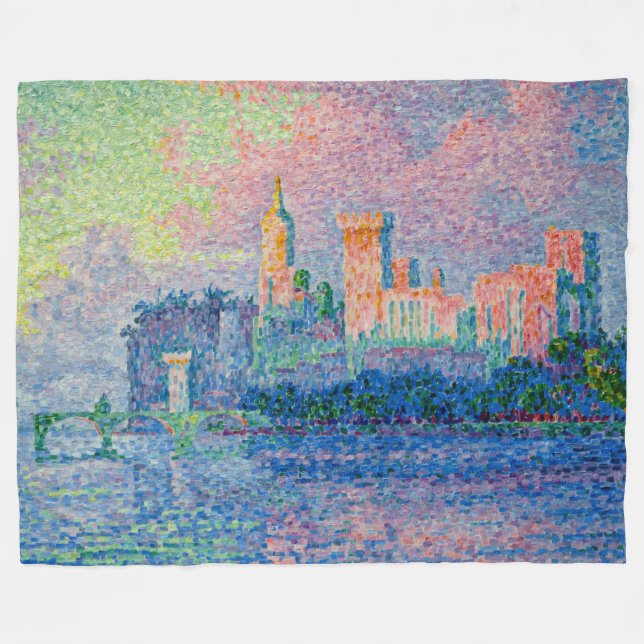 Paul Signac - The Papal Palace, Avignon Fleece Blanket (Front (Horizontal))