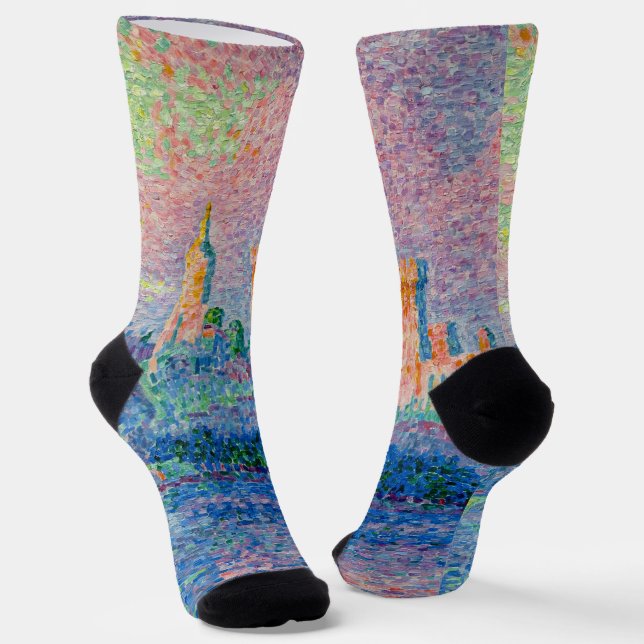 Paul Signac - The Papal Palace, Avignon Socks (Angled)