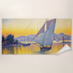 Paul Signac - The Port at Sunset, Opus 236 Beach Towel