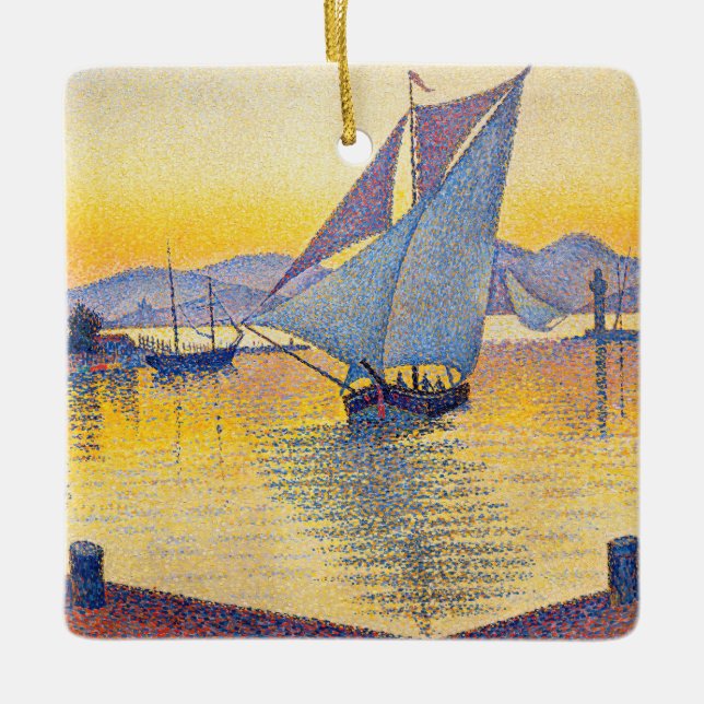 Paul Signac - The Port at Sunset, Opus 236 Ceramic Ornament (Front)
