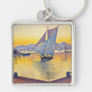 Paul Signac - The Port at Sunset, Opus 236 Key Ring