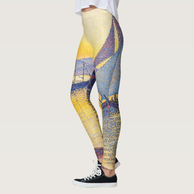 Paul Signac - The Port at Sunset, Opus 236 Leggings (Left)
