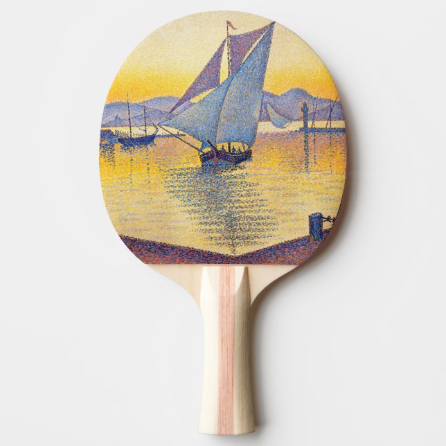 Paul Signac - The Port at Sunset, Opus 236 Ping Pong Paddle (Front)