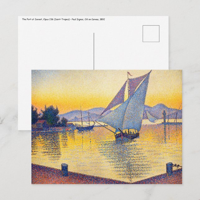 Paul Signac - The Port at Sunset, Opus 236 Postcard (Front/Back)