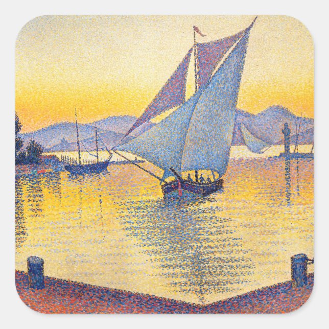 Paul Signac - The Port at Sunset, Opus 236 Square Sticker (Front)