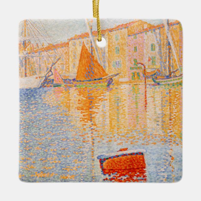 Paul Signac - The Red Buoy, Saint-Tropez Ceramic Ornament (Front)
