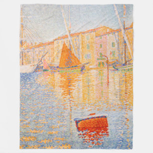 Paul Signac - The Red Buoy, Saint-Tropez Fleece Blanket