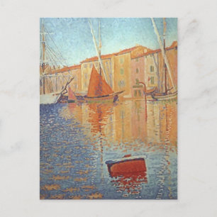 Paul Signac- The Red Buoy, Saint Tropez Postcard
