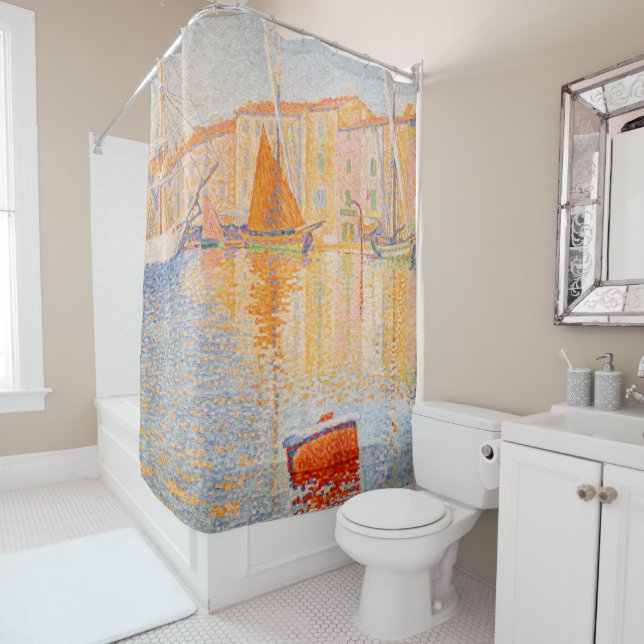 Paul Signac - The Red Buoy, Saint-Tropez Shower Curtain (In Situ)