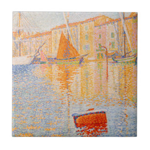 Paul Signac - The Red Buoy, Saint-Tropez Tile
