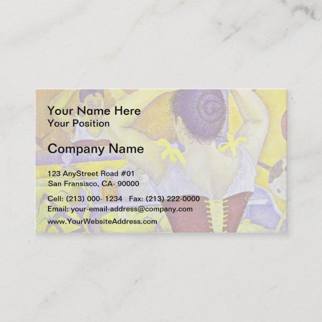 Paul Signac- Woman at her toilette wearing corset Business Card (Front)