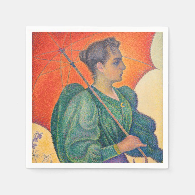 Paul Signac - Woman with a Parasol Napkin (Front)