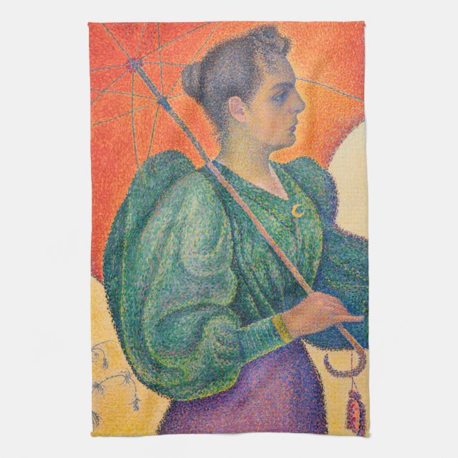 Paul Signac - Woman with a Parasol Tea Towel (Vertical)