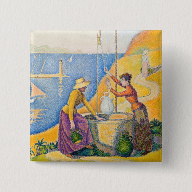 Paul Signac - Women at the Well 15 Cm Square Badge (Front)