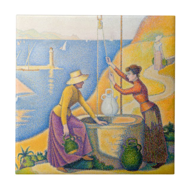 Paul Signac - Women at the Well Tile (Front)