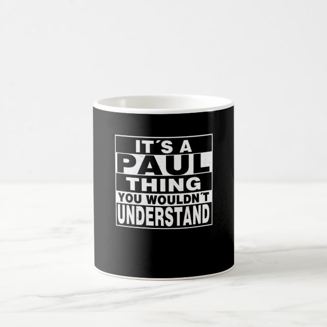PAUL Surname Personalised Gift Coffee Mug (Center)