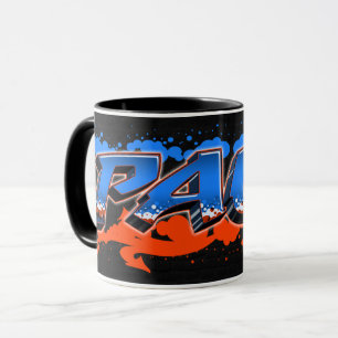 Paul Vorname Name Graffiti blue orange Tasse Mug