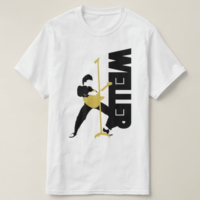 Paul Weller from the Jam minimalist art T shirt (Design Front)
