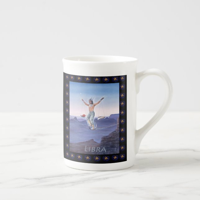 Paul Whitehead Astrological Libra Bone China Mug (Right)