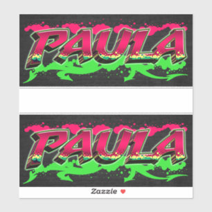Paula First Name Graffiti Sticker