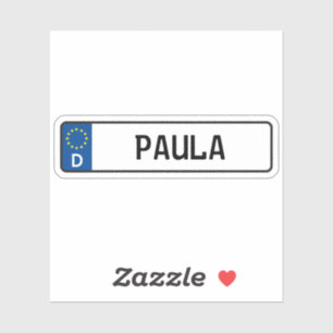 Paula German Car License Plate