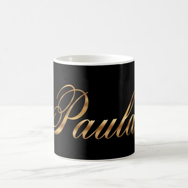 Paula gold design lettering mug coffee mug (Center)