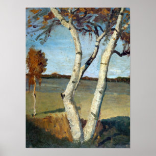 Paula Modersohn-Becker Birch Tree in a Landscape Poster
