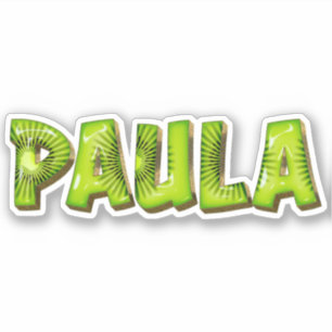 Paula Name Kiwi Design Sticker