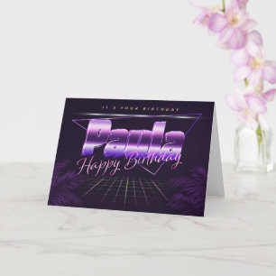 Paula Name Vorname lila retro Karte Geburtstag Card
