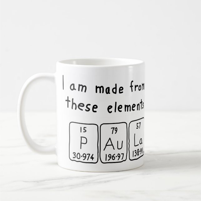 Paula periodic table name mug (Left)