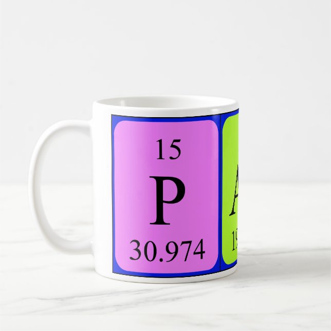 Paula periodic table name mug (Left)