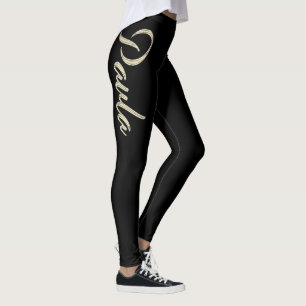 Paula white gold Handwriting Hose Leggings