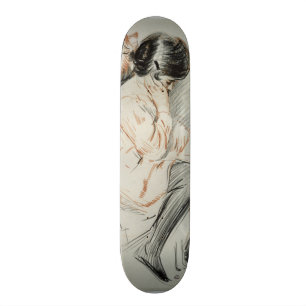 Paulette Reading Sitting on her Toy Dog Skateboard