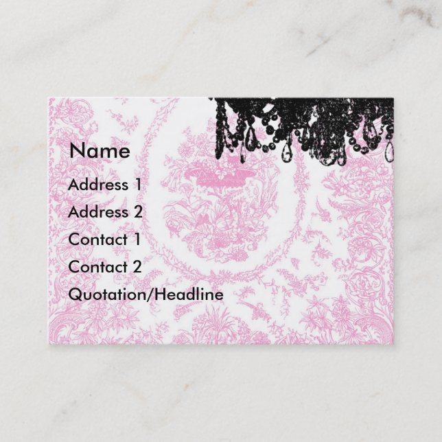 PauletteParis Chandelier and Toile Business Cards (Front)