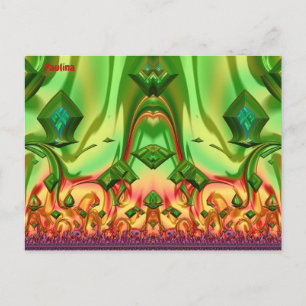 PAULINA ~ 3D Design Pattern ~ Christmas Colours~ Postcard