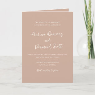 Paulina Modern Tan Simple Elegant Wedding Invitation