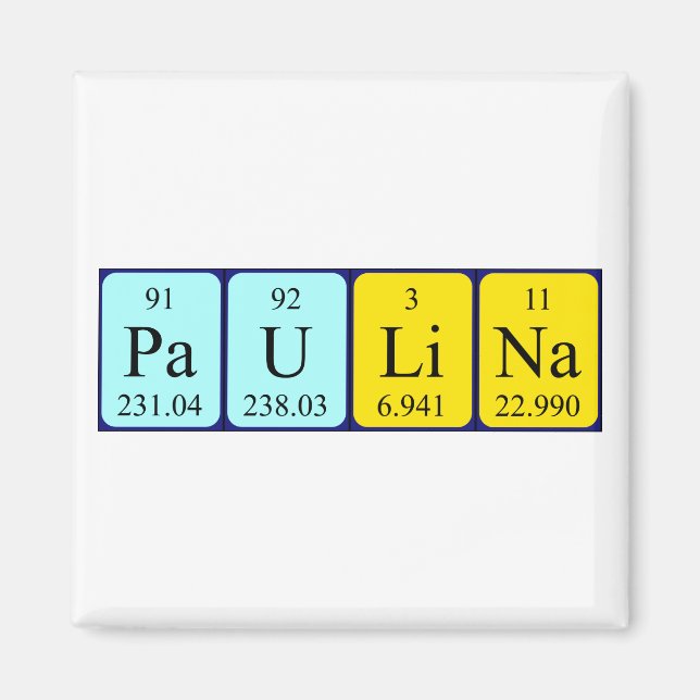 Paulina periodic table name magnet (Front)