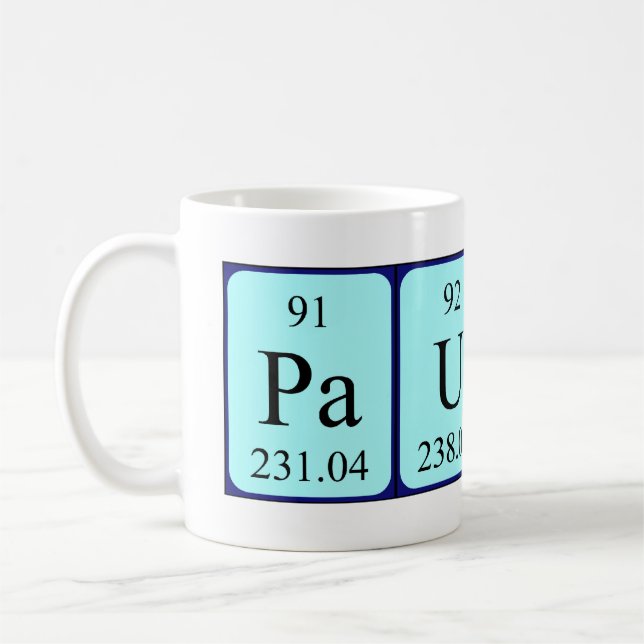 Paulina periodic table name mug (Left)