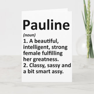 Pauline Definition Personalised Name Funny Christm Card