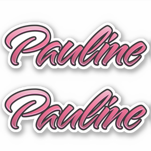 Pauline faded pink stickers sticker set (Front)