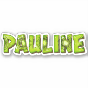 Pauline Name Kiwi Design Sticker