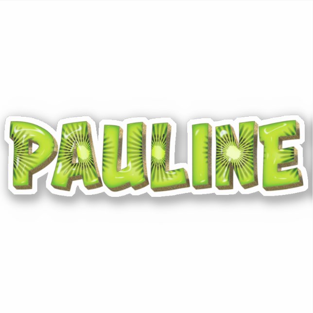 Pauline Name Kiwi Design Sticker (Front)